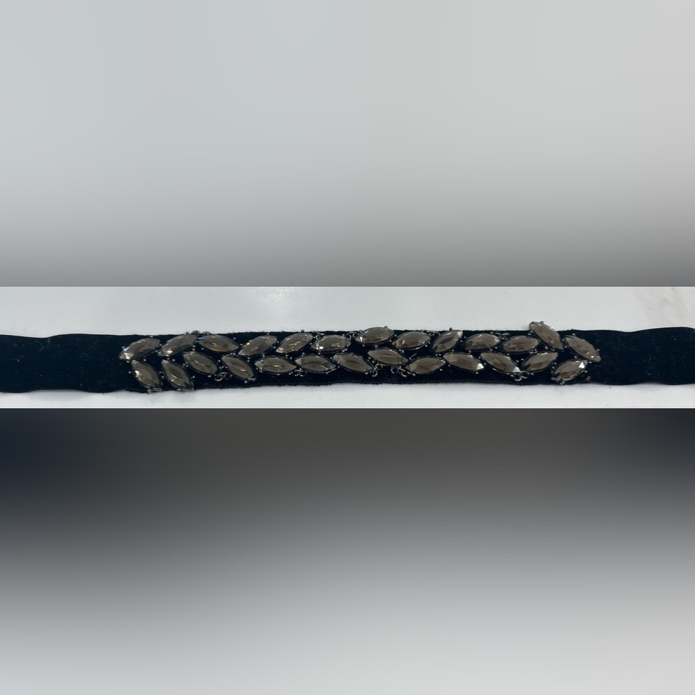 Rhinestone Black Velvet Belt by LOFT
